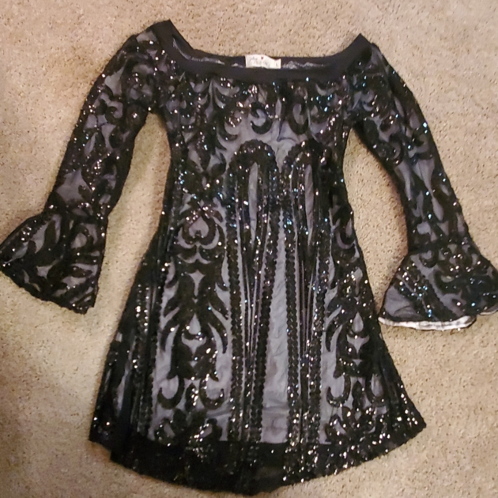 Black sequin dress